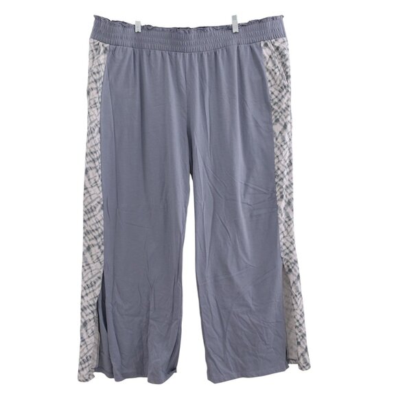 ANYBODY Shibori Wide Leg Pants Sz 2X Gray Elastic Waist Side Slits A374521 - Picture 1 of 6